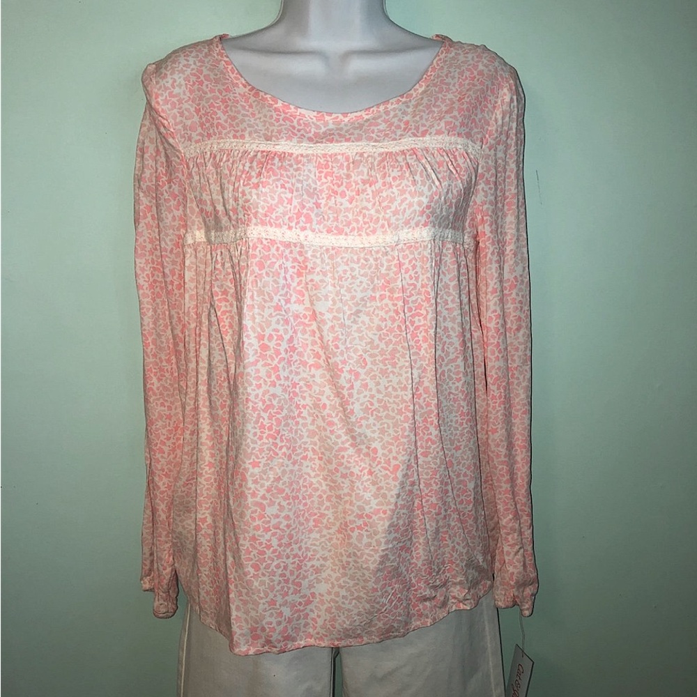 NWT Cat & Jack Pink Peasant Top Girls Size XL 14/16